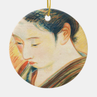 <b>Ito Shinsui</b> Sketch of Bijin kapanese portrait art Round Ceramic Decoration - ito_shinsui_sketch_of_bijin_kapanese_portrait_art_round_ceramic_decoration-r788eec70878744cdbab7669a6e3ce9fd_x7s2y_8byvr_324