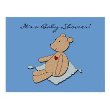 "It's a Boy" Bear Baby Shower Invitation Postcards
