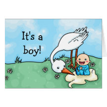 Its a boy stork delivery congratulations card