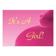 It's A Girl-2 Congratulation Card Announcements