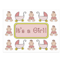 "It's a Girl!" Birth Announcement Post Card