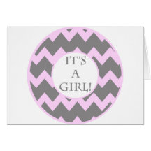 Its A Girl Chevron Milestone Cards