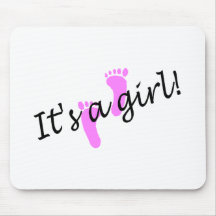 It's A Girl (Pink Feet) Mousemat