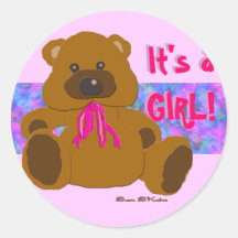 "It's a Girl" Teddy Bear Collection Sticker