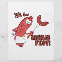 Its a Sausage Fest Funny Sausage Cooking Cartoon Full Color Flyer