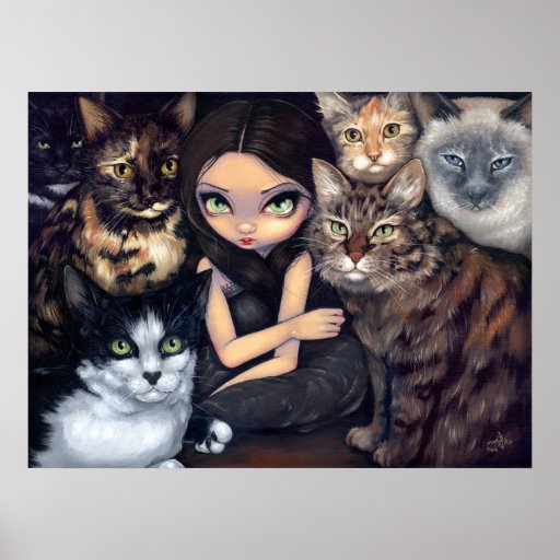 It's All About the Cats fairy cat Art Print
