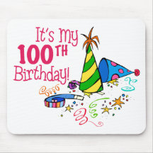 It's My 100th Birthday (Party Hats) Mouse Mat