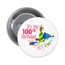 It's My 100th Birthday (Party Hats) Pins