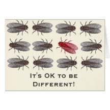 I'ts OK to be Different - Mutant Fruit Fly Cards