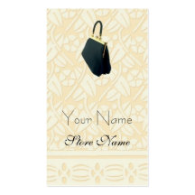 Ivory Patterned with Black Purse Business Cards