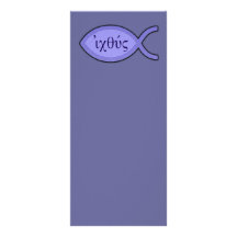 IXOYE Christian Fish Symbol - Blue Parchment Custom Rack Cards