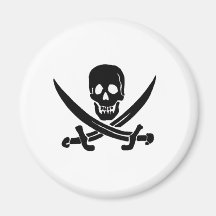 Jack Rackham-Black Refrigerator Magnet