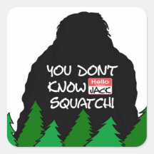 Jack Squatch Square Stickers