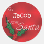 Jacob Personalised Holly Label62 Sticker