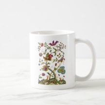 Jacobean Crewel Embroidery Tree of Life Mugs
