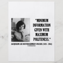 Jacqueline Kennedy Minimum Information Politeness Personalized Flyer