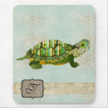 Jade Turtle Monogram Mousepad mousepads