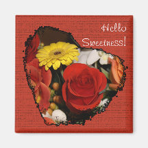 Jagged Edge Heart Bouquet Magnet