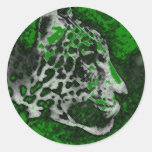 Jaguar Pop Art Round Stickers