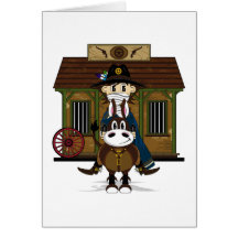 Jailhouse Cowboy on Horse Card