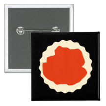 Jam Scone Graphic. Pinback Button