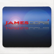 James Dore Logo blue lense flare mouse pad