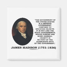 James Madison Govt Of United States Specified Govt Fridge Magnet