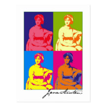 Jane Austen Pop Art Postcard