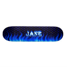 Jane blue fire Skatersollie skateboard.