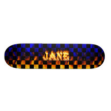 Jane skateboard fire and flames design