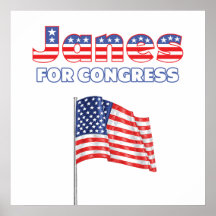 Janes for Congress Patriotic American Flag Poster