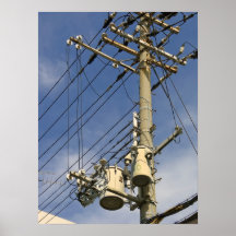 JAPAN POWER UTILITY POLE PRINT