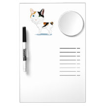 Japanese Bobtail Caricature Dry-Erase Board