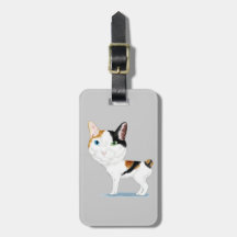 Japanese Bobtail Caricature Tag For Bags