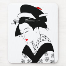 japanese geisha mouse pads