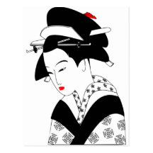japanese geisha postcard