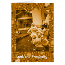 Japanese Musician figures Greeting Cards