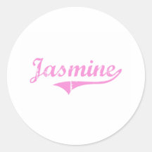 Jasmine Classic Style Name Round Sticker