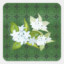 Jasmine flowers customisable name stickers
