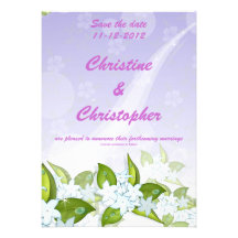 Jasmine Flowers Customisable save The date Invite
