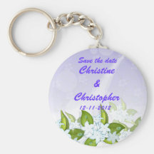 Jasmine Flowers Save the date Keychain