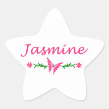 Jasmine (Pink Butterfly) Star Stickers