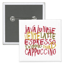Java Junkie - Fun Coffee Lovers Gifts & Apparel Pins