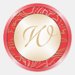 Jazmene Monogram Wedding Envelope Stickers-retro