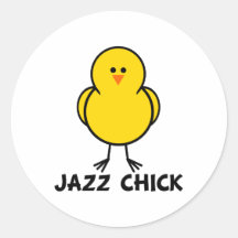 Jazz Chick Round Stickers