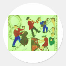 JAZZ MUSICWITHVOCALS ROUND STICKER