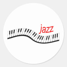 Jazz Piano Round Stickers