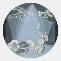 jazz show round sticker