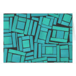 Jazzy aqua modern pattern blank card