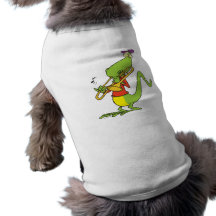 jazzy trombone playing lizard cartoon pet clothes